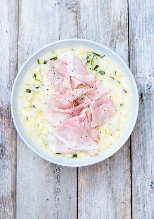 Kinkku-kesäkurpitsarisotto