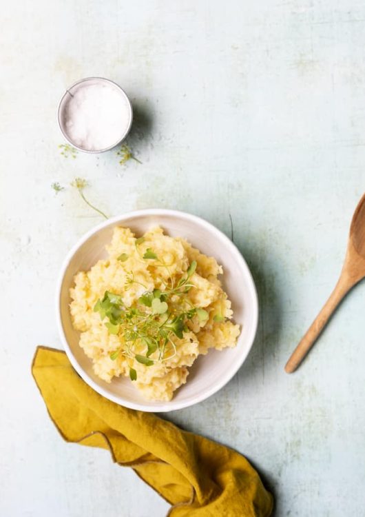 Paistettu kuha ja savuperunamuusi