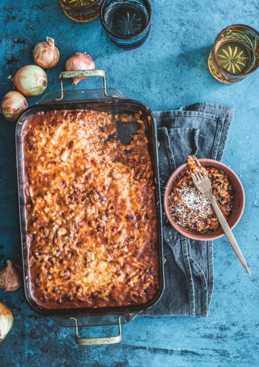 Uunirisotto peurabolognesella