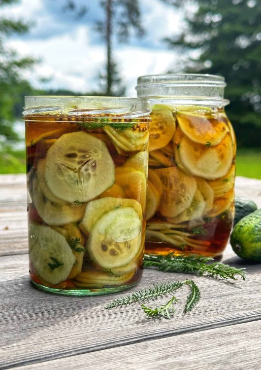 Pikkelöidyt kurkut siankärsämöllä